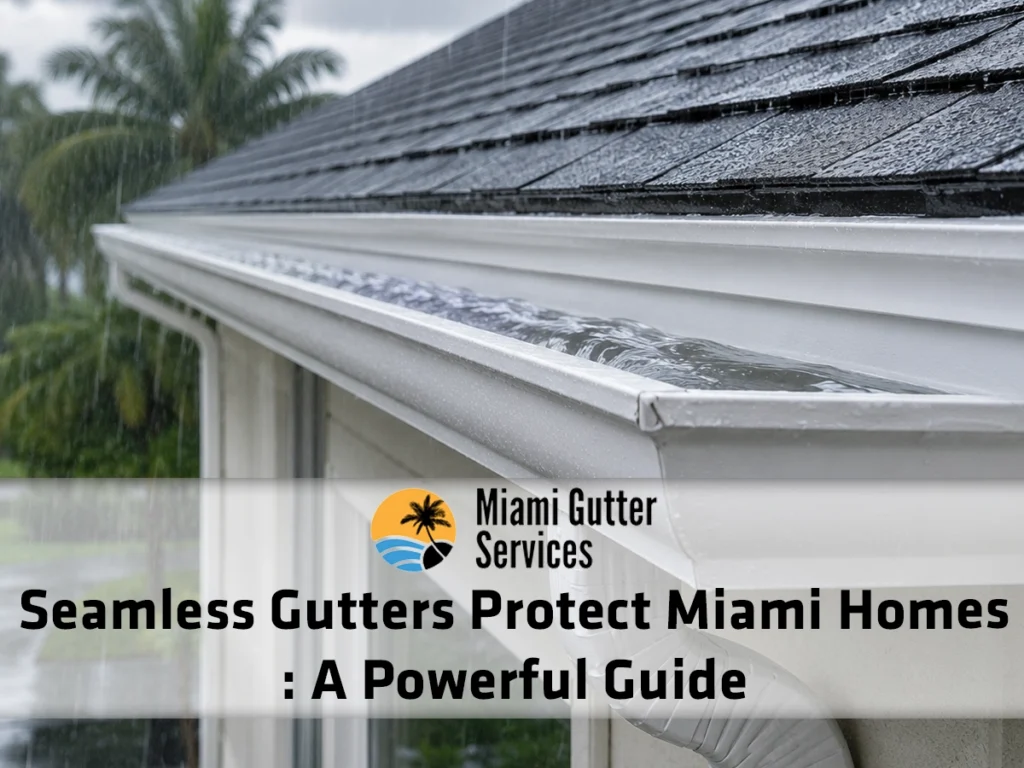 Seamless gutters protect Miami homes by directing heavy rain away from fascia and roof edges